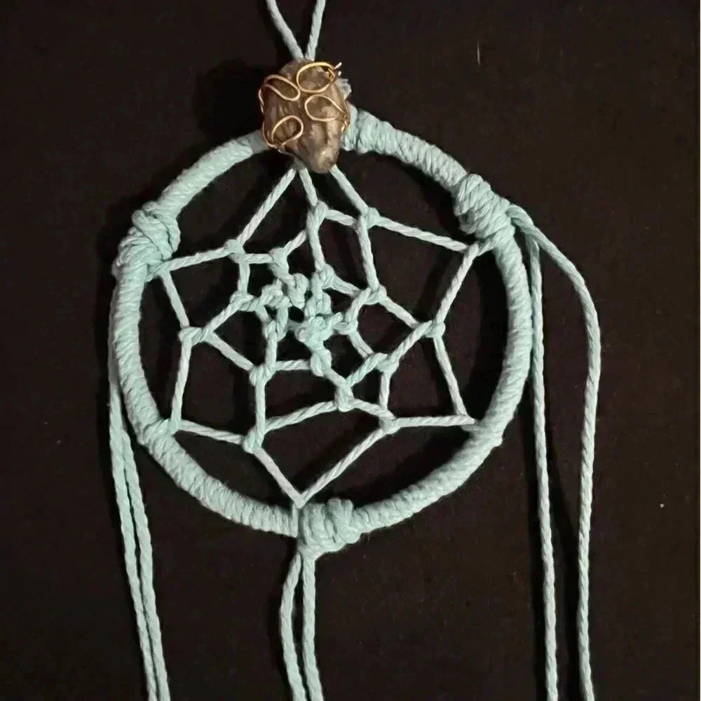 Lorena Espinoza Design handmade dream catcher with gemstone